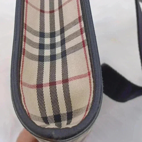 Burberry Nova Check Shoulder Bag Messenger Bag Diagonal Black Brown Flap - Picture 9 of 10